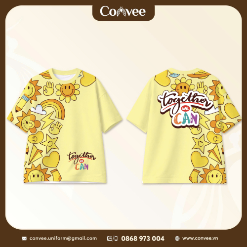 ÁO THUN ĐỒNG PHỤC 3D MÀU VÀNG TOGETHER WE CAN