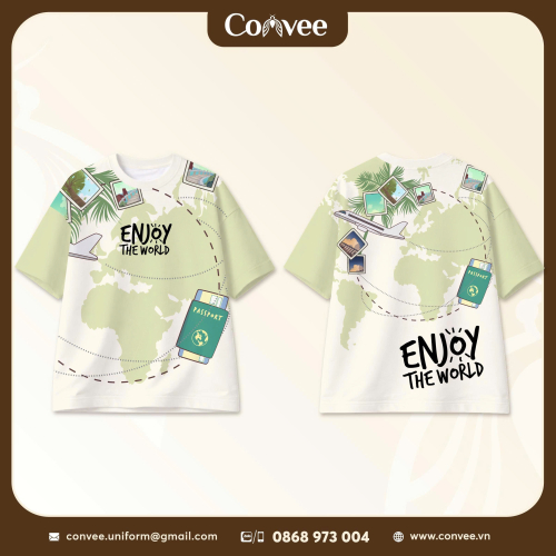 ÁO THUN 3D CHỦ ĐỀ DU LỊCH ENJOY THE WORLD IN CHUYỂN NHIỆT TOÀN THÂN