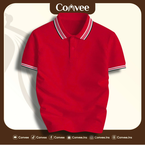ÁO POLO POLY CAO CẤP ĐỎ TƯƠI - CONVEE