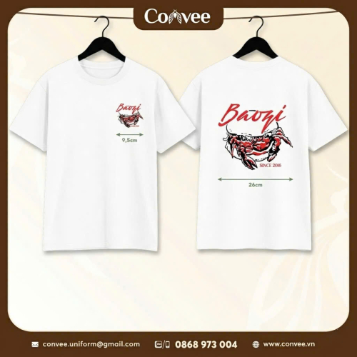 ÁO THUN 100% COTTON CỔ TRÒN TRẮNG - IN BAOZI