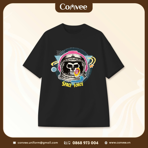ÁO THUN OVERSIZE IN HÌNH SPACE FORCE CÁ TÍNH PHONG CÁCH STREETWEAR