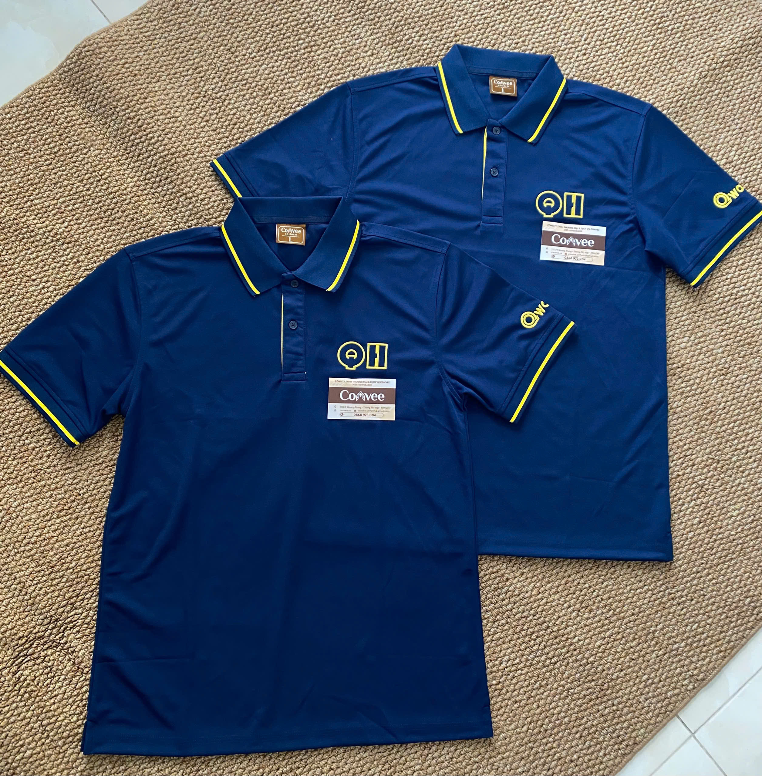 ÁO THUN POLO ĐỒNG PHỤC QH – CHẤT LIỆU CÁ SẤU MÈ CAO CẤP, THÊU LOGO SẮC NÉT