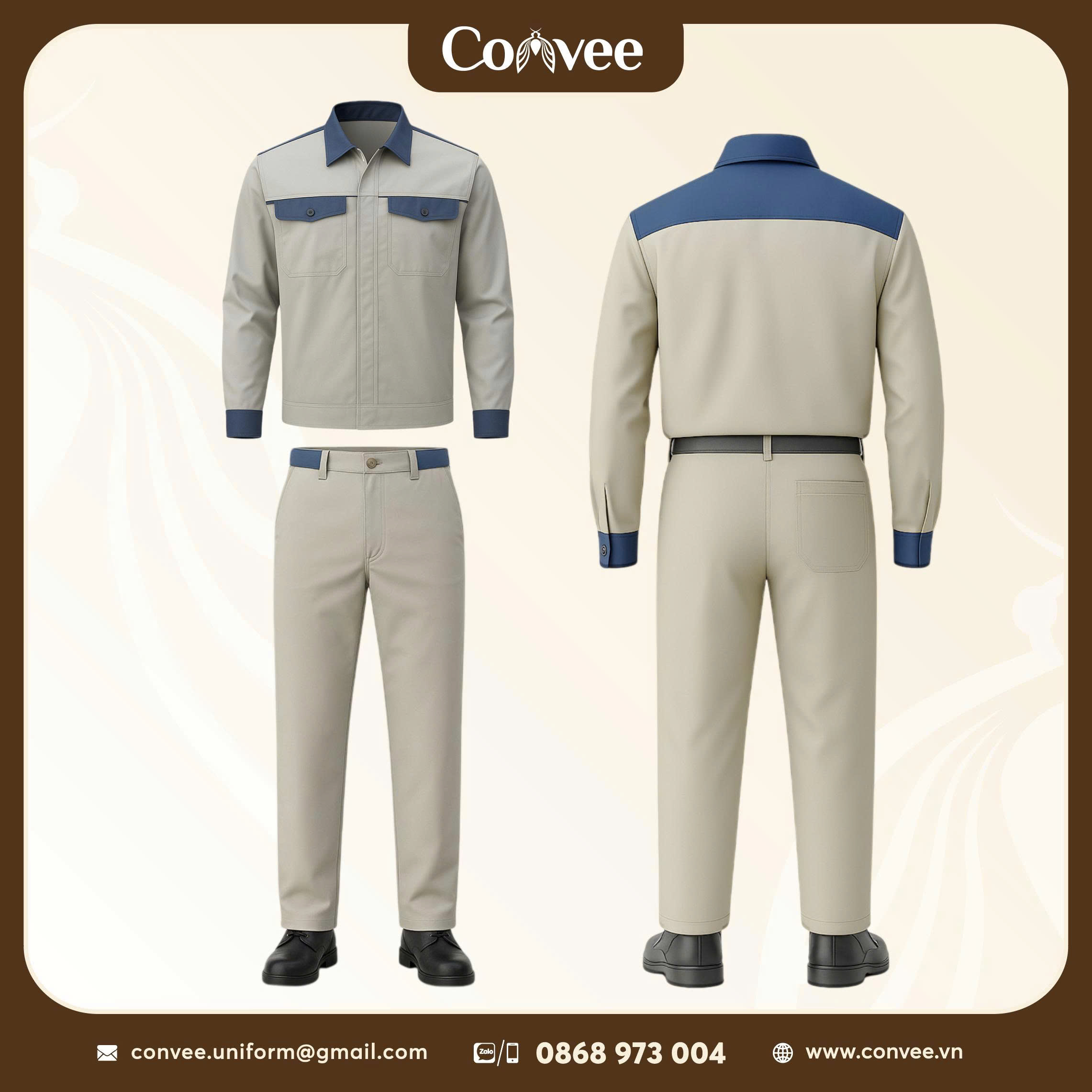 Đồng Phục Bảo Hộ Lao Động Phối Xanh Navy Chuyên Nghiệp Cho Doanh Nghiệp