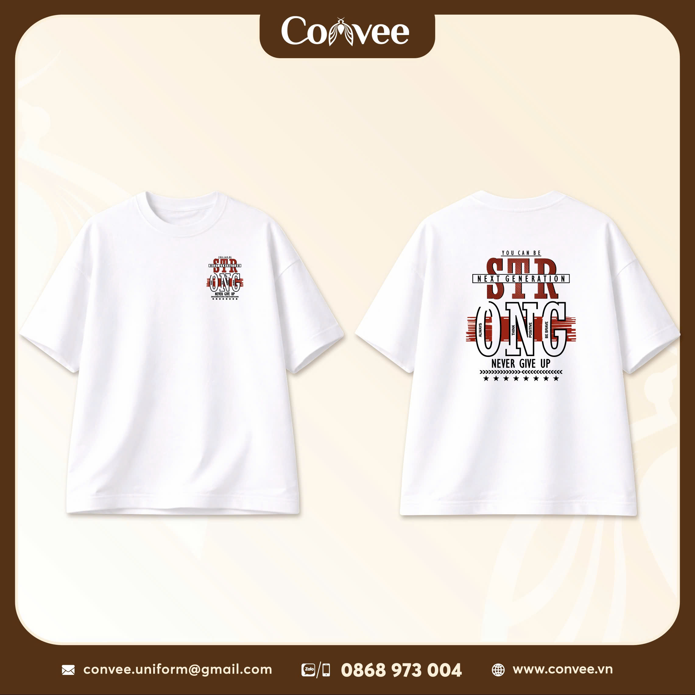 ÁO THUN OVERSIZE UNISEX STAR STRONG NEVER GIVE UP