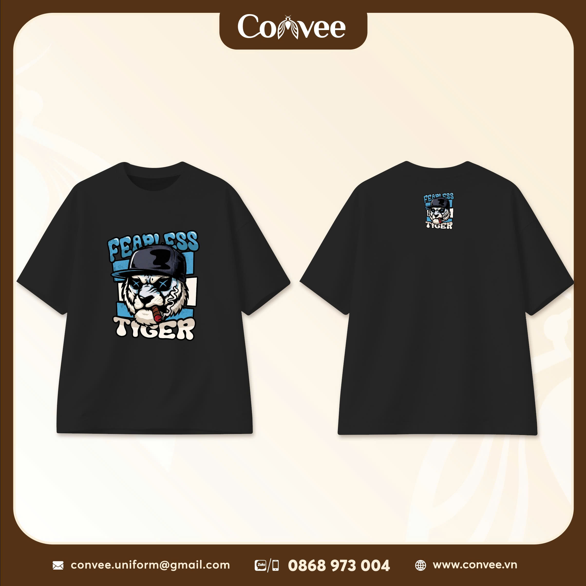 ÁO THUN OVERSIZE FEARLESS TIGER PHONG CÁCH STREETWEAR CÁ TÍNH
